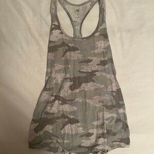 SO Gray and Green Racerback Tank Top Relaxed Sleeveless